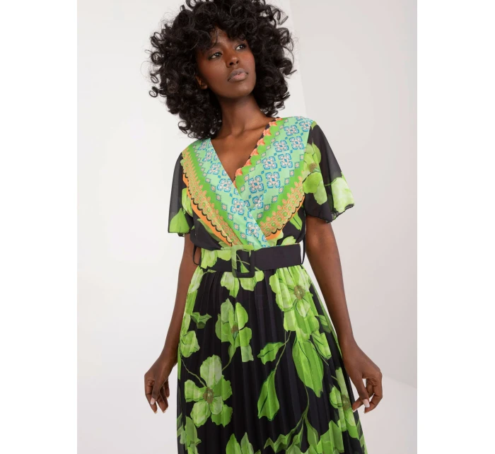 Sukienka DHJ SK  czarno zielony model 20105439 - FPrice