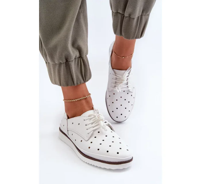 Dámské kožené boty, bílá S.Barski Dámské kožené boty, bílá S.Barski