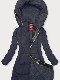 Tmavě modrá zimní bunda s kapucí (2M-231)