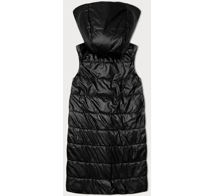 Černá dámská vesta s asymetrickým zipem S'West (B8155-1)