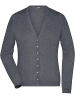 Daiber JN 660 Dámský pletený cardigan s výstřihem do V 02.0660 grey heather Daiber JN 660 Dámský pletený cardigan s výstřihem do V 02.0660 grey heather
