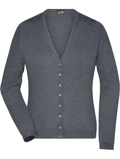 Daiber JN 660 Dámský pletený cardigan s výstřihem do V 02.0660 grey heather
