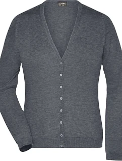 JN 660 Dámský pletený cardigan s výstřihem do V model 22487986 grey heather - Daiber