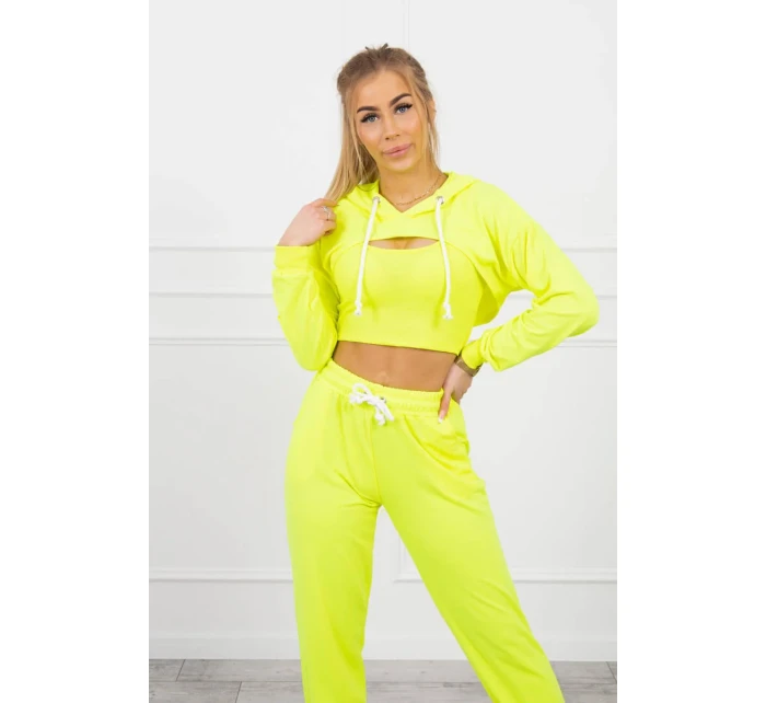 Bavlněná 3dílná sada žlutá neonová