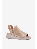 Dámské Sandály Na Klínu Zlaté Mevinette Dámské Sandály Na Klínu Zlaté Mevinette