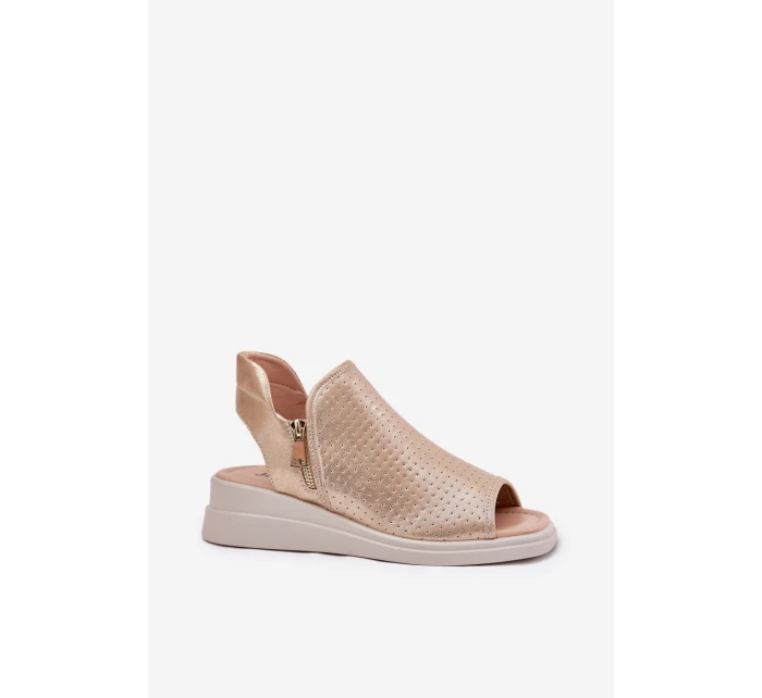 Dámské Sandály Na Klínu Zlaté Mevinette Dámské Sandály Na Klínu Zlaté Mevinette