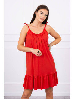 Červené šaty s tenkými ramínky