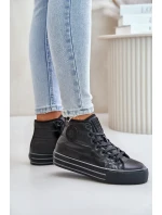 Zateplené Dámské Tenisky Na Platformě Černé Zateplené Dámské Tenisky Na Platformě Černé