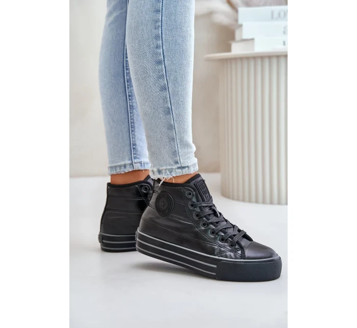 Zateplené Dámské Tenisky Na Platformě Černé Zateplené Dámské Tenisky Na Platformě Černé