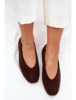 Dámské baleríny s kožíškem typu  – čokoládové model 21836918 - Kesi
