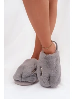 Dámské huňaté pantofle – šedé Belinna Dámské huňaté pantofle – šedé Belinna