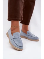 Dámské mokasíny z eko semiše – modré Renelia