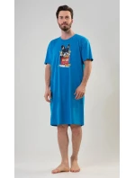 Pánská noční košile Bulldog modrá - Vienetta