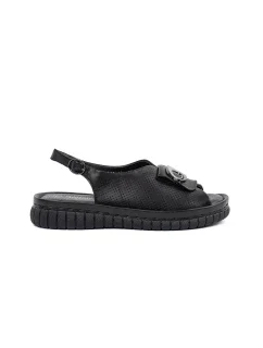 Krásné černé  sandály dámské bez podpatku