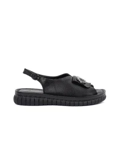 Krásné černé  sandály dámské bez podpatku