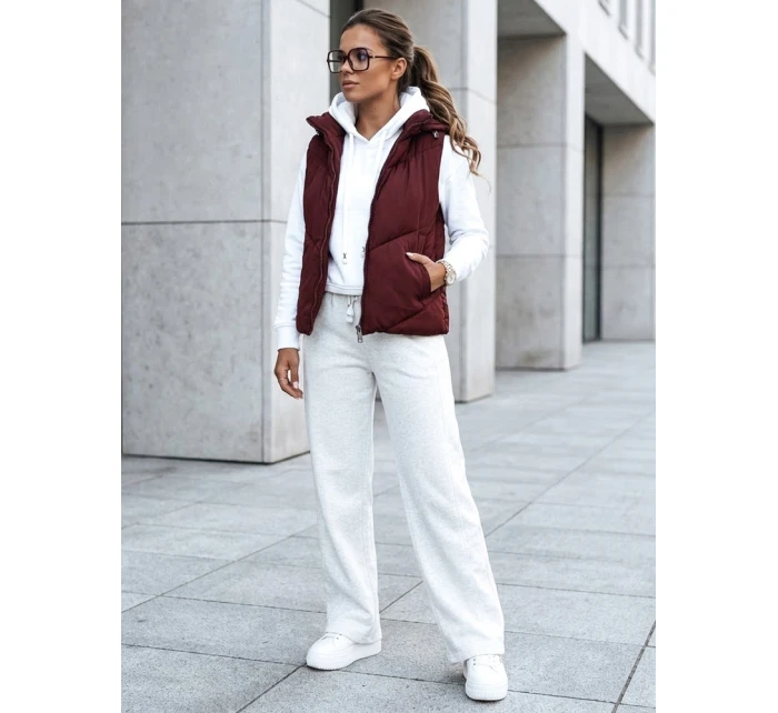 Dámská prošívaná vesta LIKEHUGS vínová FashionStreet TY4976