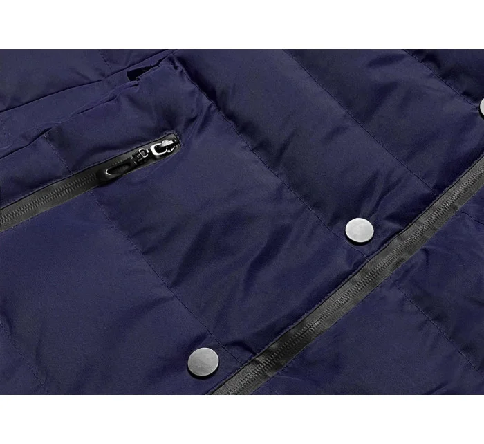 KRÓTKA KURTKA ZIMOWA DAMSKA GRANATOWA model 21244444 - J.STYLE