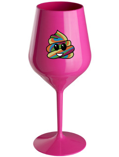 růžová nerozbitná sklenice na víno 470 ml model 19346460 - Giftela