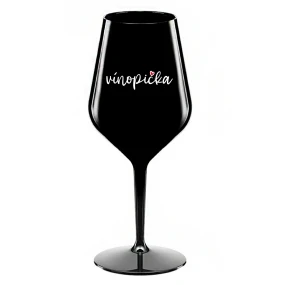 VÍNOPIČKA - čierny nerozbitný pohár na víno 470 ml VÍNOPIČKA - čierny nerozbitný pohár na víno 470 ml