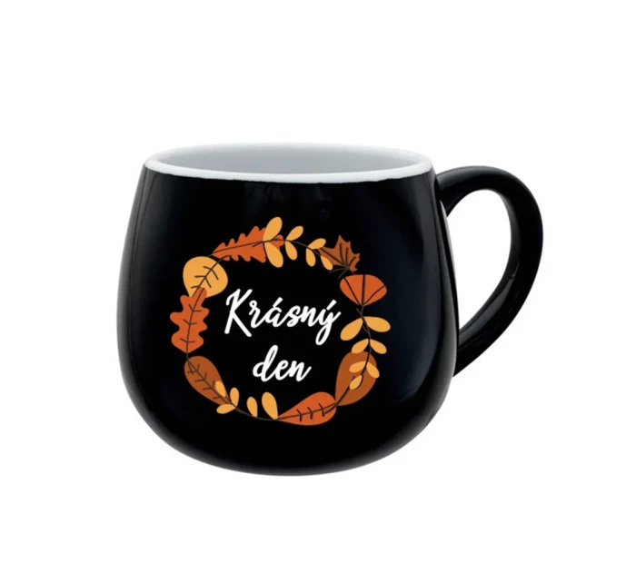 KRÁSNÝ DEN (PODZIM) - černý keramický hrníček 300 ml