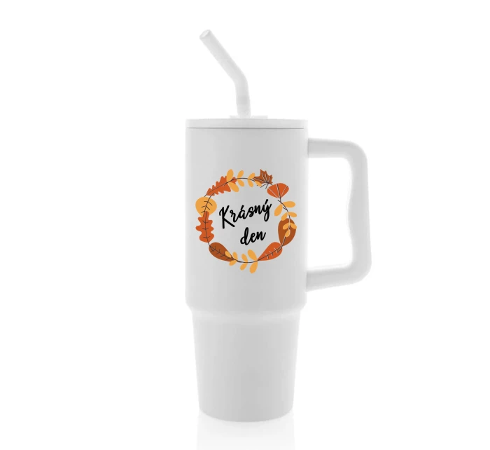 KRÁSNÝ DEN (PODZIM) - bílý cestovní termohrnek 900 ml  