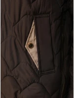 Dámská přechodná prošívaná bunda s odepínací kapucí hnědá TY5623