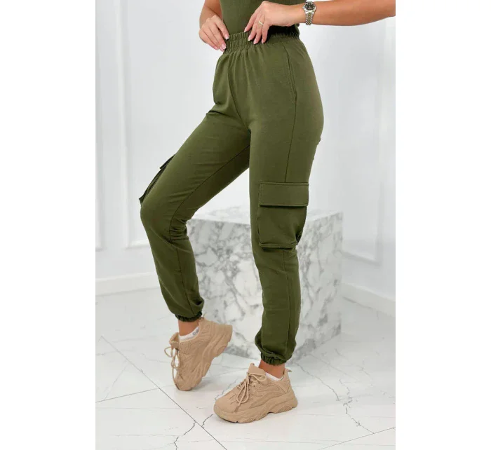 Set 3 v 1 mikina + top + kalhoty khaki