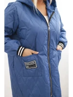 Dámská bunda Plus Size prošívaná s kapucí a manžetami světlá model 21439196 - K-Fashion