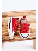 Dětské látkové tenisky se suchým zipem BIG STAR KK374076 Červená Dětské látkové tenisky se suchým zipem BIG STAR KK374076 Červená