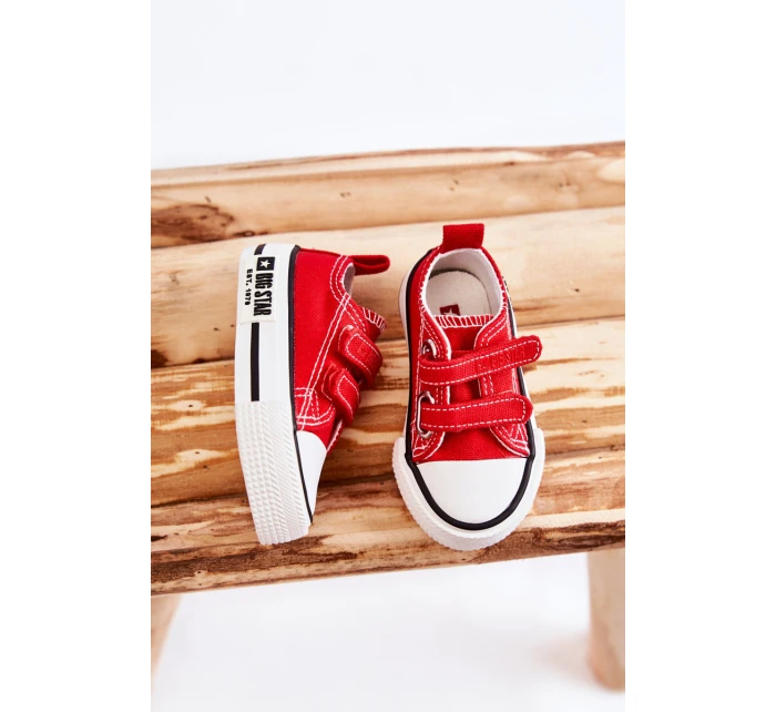 Dětské látkové tenisky se suchým zipem BIG STAR KK374076 Červená Dětské látkové tenisky se suchým zipem BIG STAR KK374076 Červená