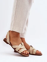 Zazoo 40185 Pohodlné kožené klínové sandály hnědé