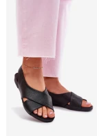 Dámské kožené sandály černé model 21701814 - Zazoo