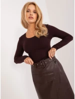 EM SD sukně B9326.64 tmavě hnědá