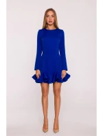 model 21296141 Šaty s volánkovým lemem královská modř - Moe model 21296141 Šaty s volánkovým lemem královská modř - Moe