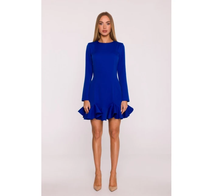 model 21296141 Šaty s volánkovým lemem královská modř - Moe model 21296141 Šaty s volánkovým lemem královská modř - Moe