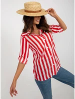 Dámská košile LK BZ model 21035365 Bílá s červenou - Lakerta Dámská košile LK BZ model 21035365 Bílá s červenou - Lakerta