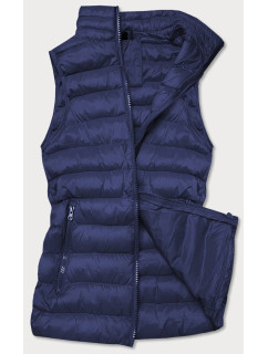 Krátká modrá prošívaná dámská vesta model 16279855 - J.STYLE