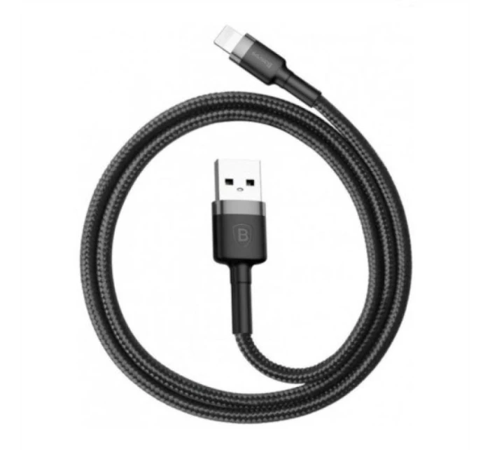 BASEUS LIGHTNING USB KABEL 2.4A 1M ŠEDO-ČERNÝ