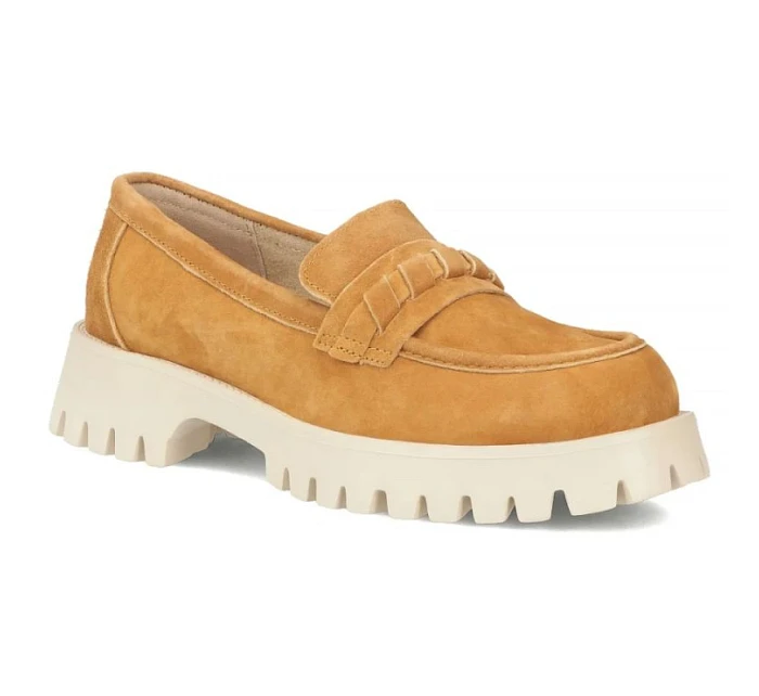 Dámské semišové kožené polobotky lords camel Filippo DP7554