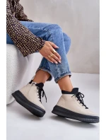 Lehká Kožená Sportovní Obuv Na Platformě Béžová model 21673227 - Artiker Lehká Kožená Sportovní Obuv Na Platformě Béžová model 21673227 - Artiker