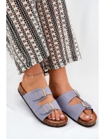 Dámské Pantofle Na Korek Platformě Se Zlatými Přezkami Modré Lisavionea Dámské Pantofle Na Korek Platformě Se Zlatými Přezkami Modré Lisavionea