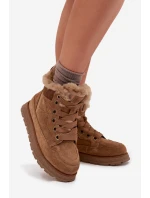 Semišové Sněhule Dámské Na Platformě S Kožíškem Big Star model 21705946 Camel - Big Star Shoes Semišové Sněhule Dámské Na Platformě S Kožíškem Big Star model 21705946 Camel - Big Star Shoes