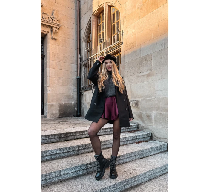 Dámské trapery kotníkové boty z eko kůže černé Bellora