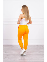 Bavlněné kalhoty oranžové neon