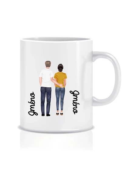Personalizovaný klasický bílý keramický hrníček 300 ml s párem Personalizovaný klasický bílý keramický hrníček 300 ml s párem