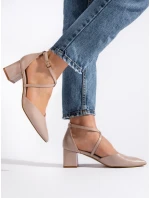 Trendy  sandály dámské hnědé na širokém podpatku