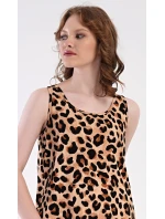 Dámské domácí šaty s tříčtvrtečním rukávem Leopard Dámské domácí šaty s tříčtvrtečním rukávem Leopard