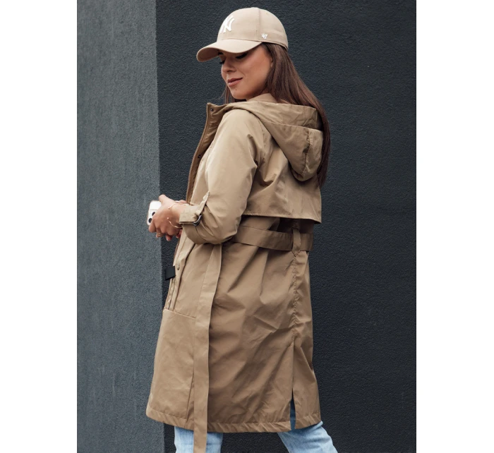 Dámská přechodná bunda parka MODERNS tmavě béžová FashionStreet TY4389