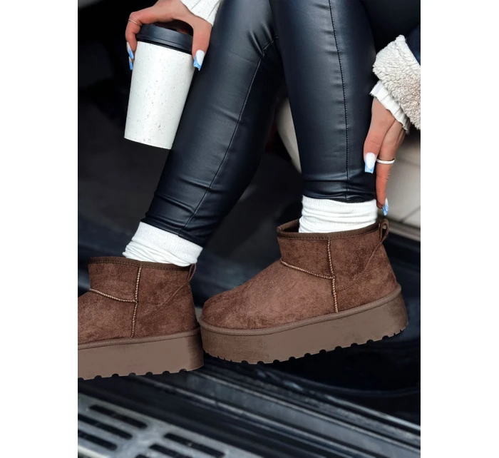Dámské sněhule na platformě hnědé ALPIKA FashionStreet ZY0563 Dámské sněhule na platformě hnědé ALPIKA FashionStreet ZY0563