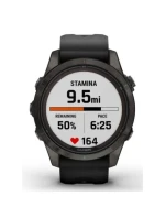 Hodinky Garmin Fenix 7S Pro 42mm Sapphire Solar šedé titanové DLC s černým řemínkem Hodinky Garmin Fenix 7S Pro 42mm Sapphire Solar šedé titanové DLC s černým řemínkem